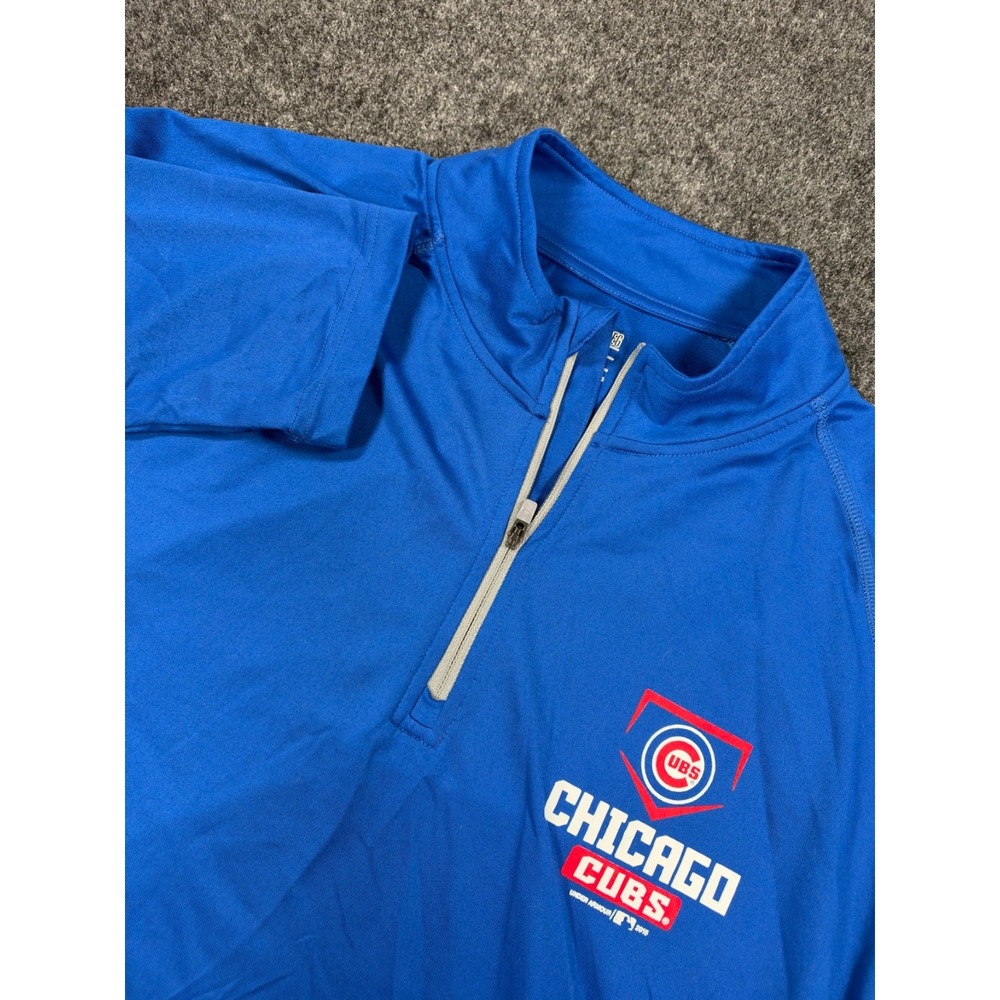 Chicago Cubs Under Armour HeatGear 1/4 Zip Pullover Men's 2XL Blue MLB